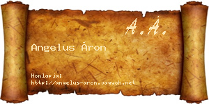 Angelus Áron névjegykártya